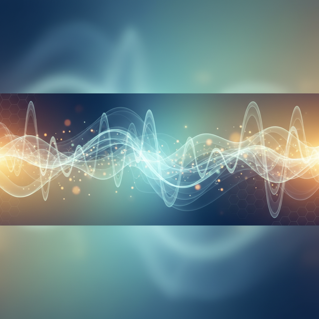 Abstract illustration of calming brainwave patterns and interconnected neural pathways, symbolizing healing after a concussion.