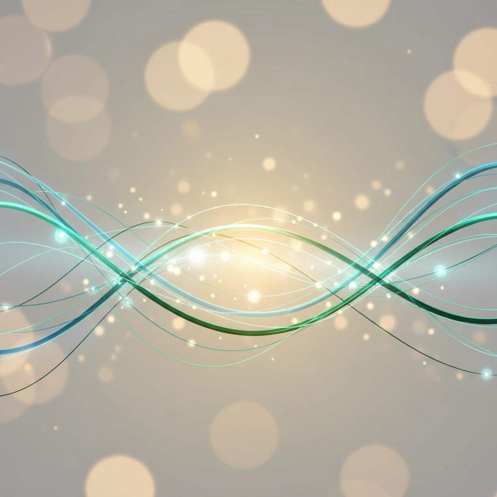 Abstract representation of brain activity calming down, with gentle blue and green waveforms, symbolizing a nervous system reset.