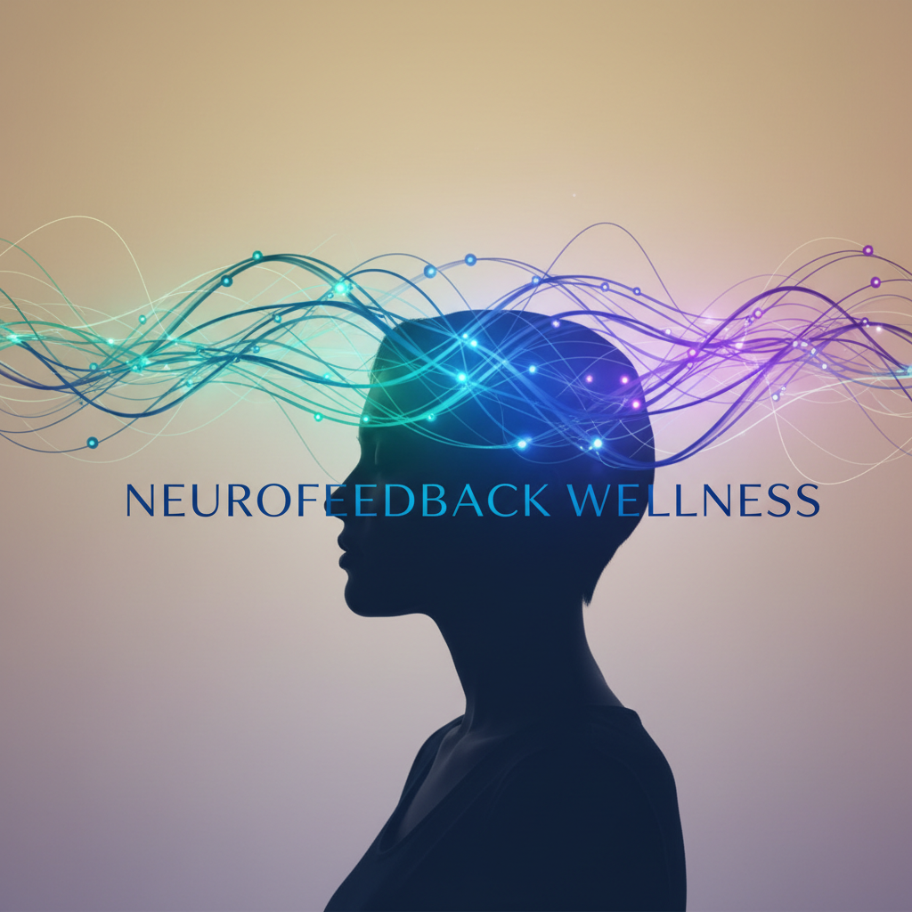 Abstract representation of calming neural activity or brainwaves, symbolizing improved focus and mental clarity for ADHD relief through neurofeedback.