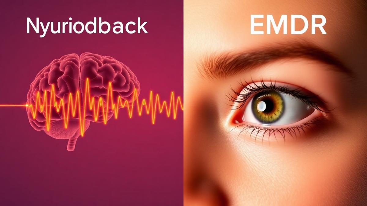 Split comparison of neurofeedback brain waves versus EMDR eye movement therapy